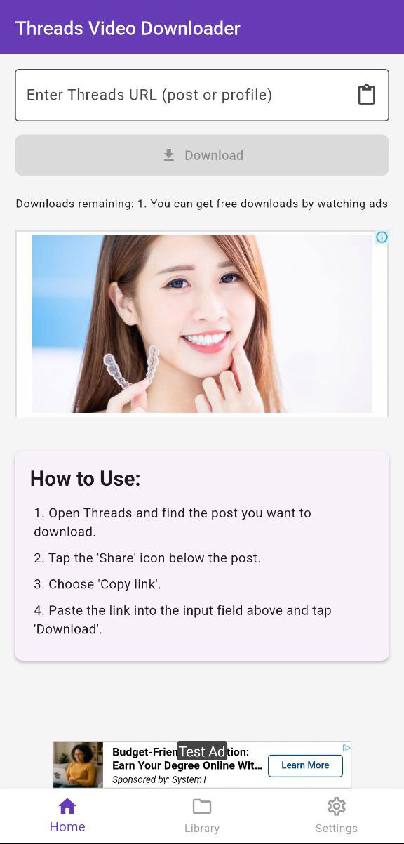 Ứng dụng tải Threads cho Android
