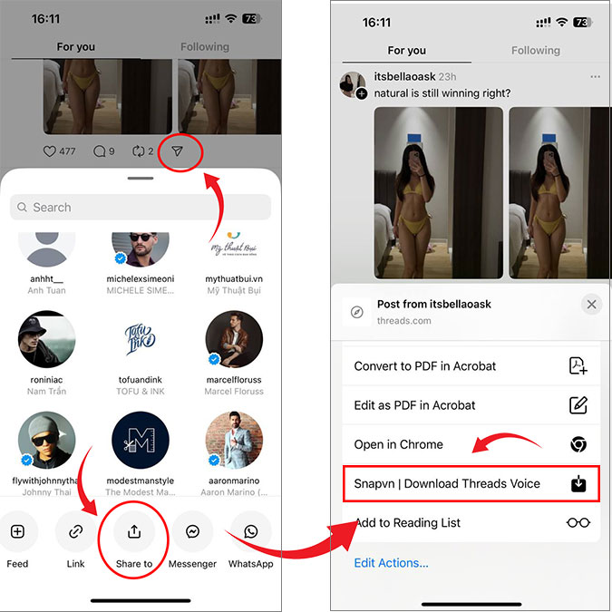 Sử dụng Phím tắt iOS SnapSave